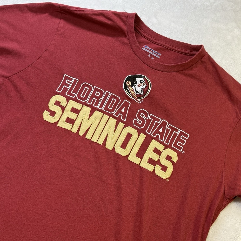 Champion Florida State Seminoles T Shirt‎ Large FSU Applique Logo NCAA